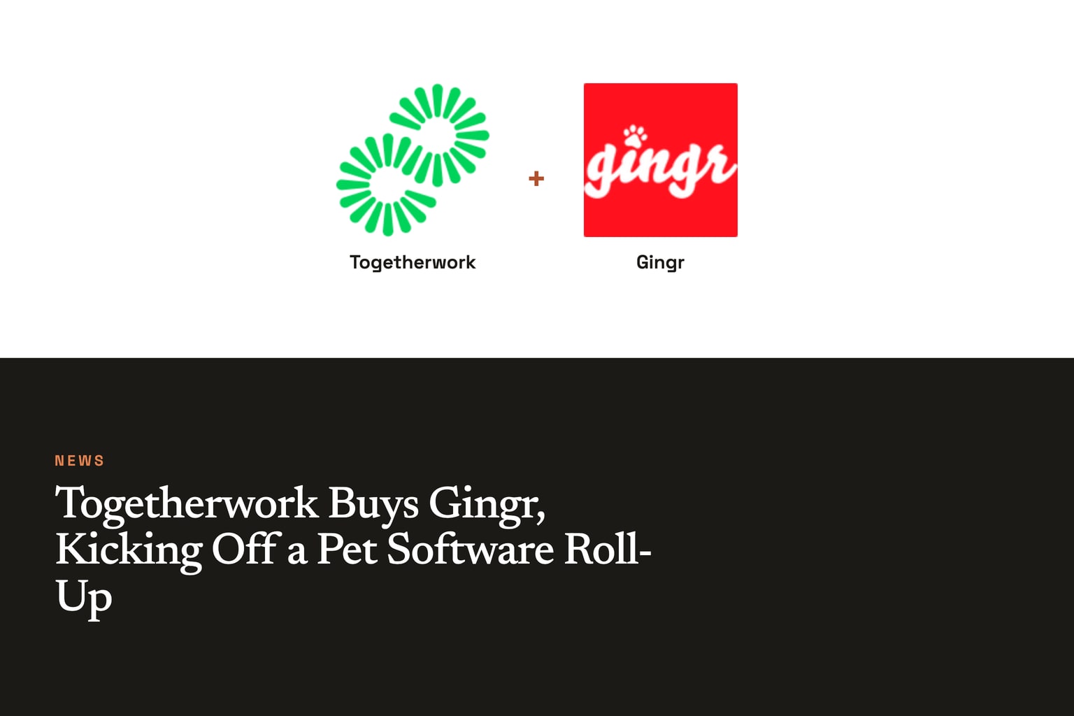 Togetherwork Buys Gingr, Kicking Off a Pet Software Roll-Up