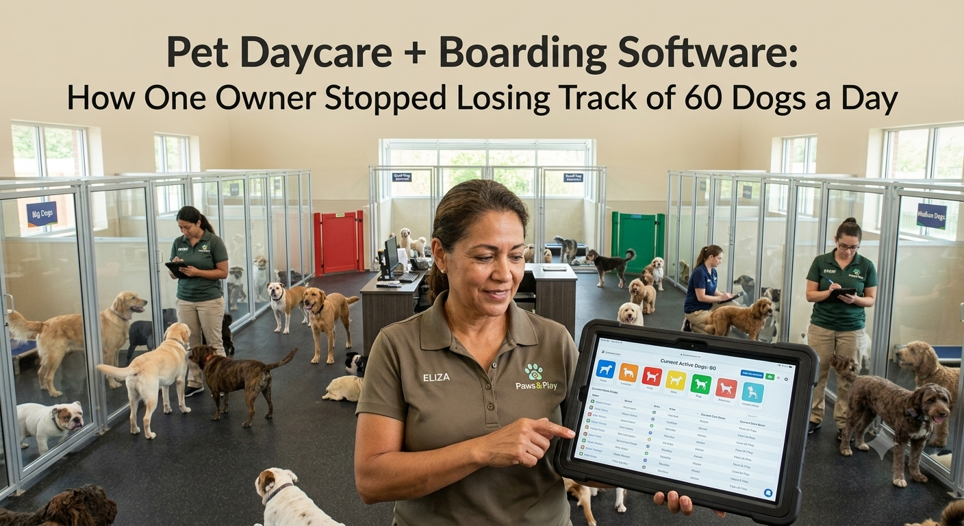 Pet Daycare + Boarding Software: How One Owner Stopped Losing Track of 60 Dogs a Day